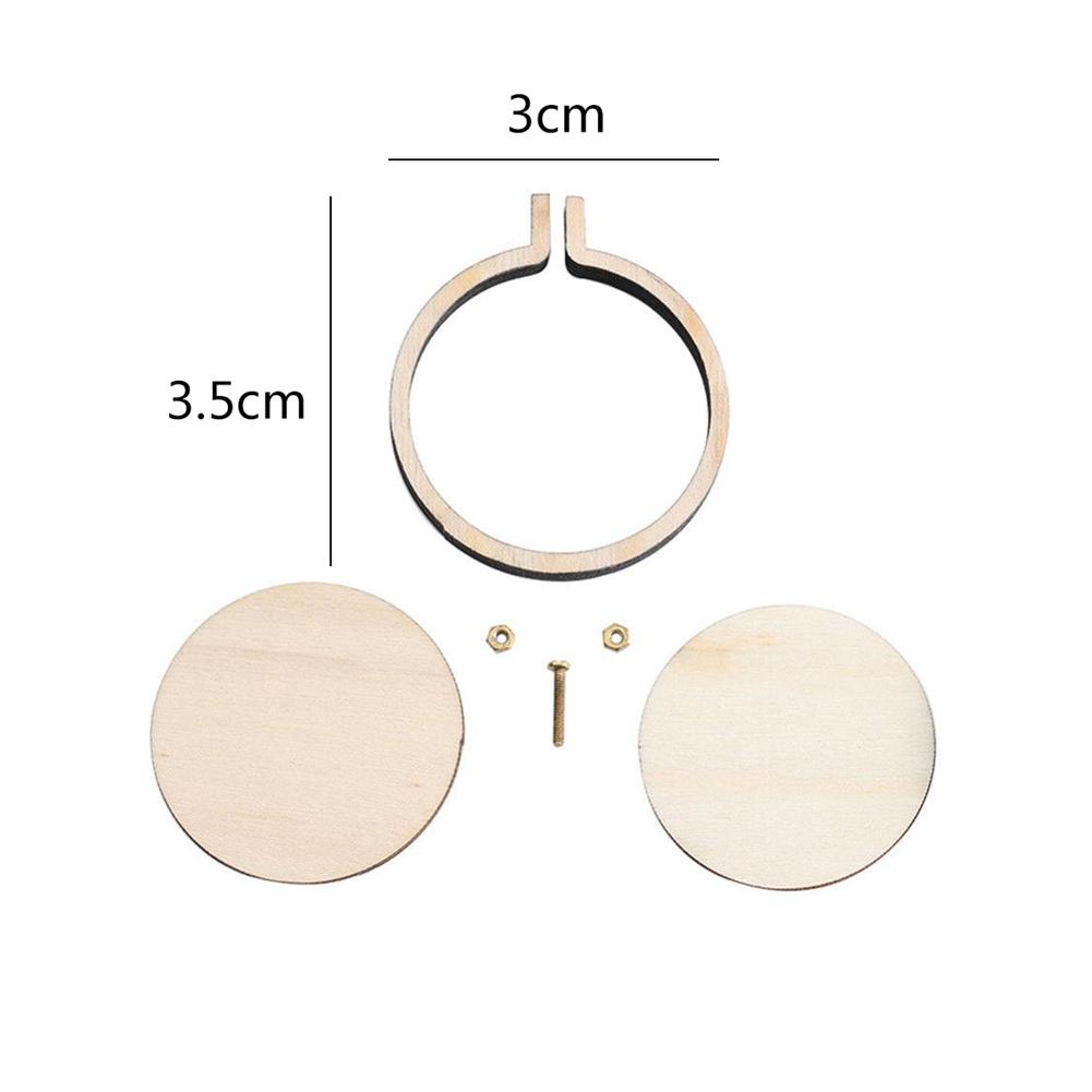 DIY Cross Stitch Sewing Hoop Handmade Stitches Crafts Tool Mini Wooden Hoop Ring Embroidery Fixed Frame: B