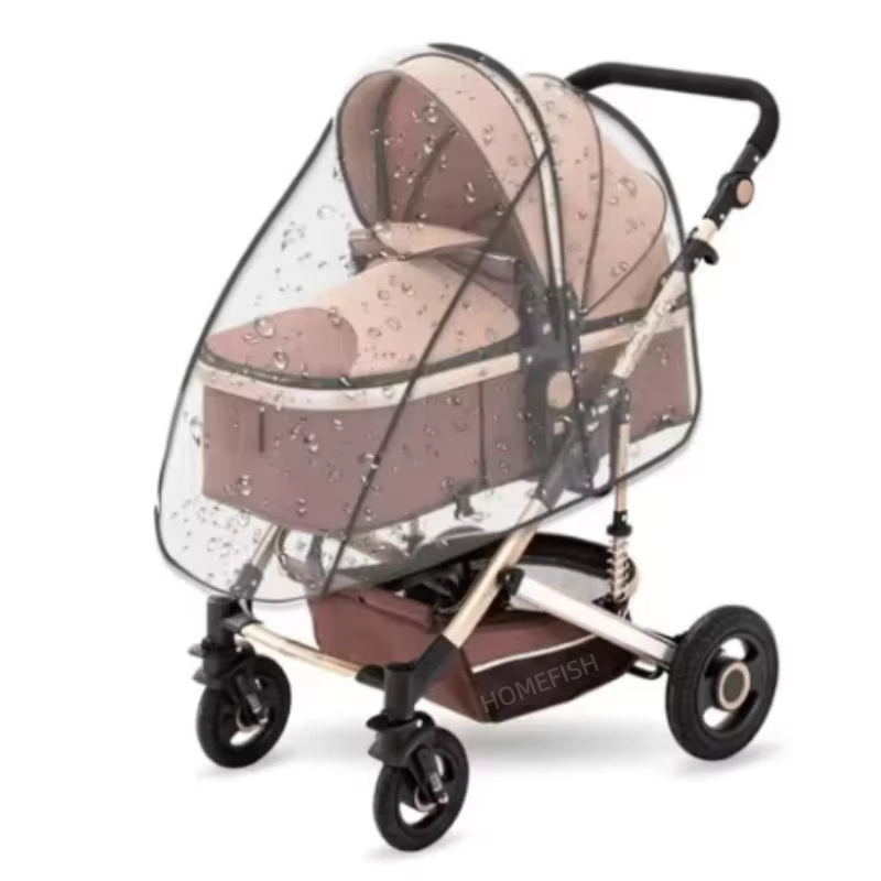 2025 neue Wasserdichte Regen Abdeckung Für Kinderwagen Kinderwagen Zubehör Transparente Staub Abdeckung Offenen Zip Regenschirm Regnerische Saison Wasserdicht: Transparent