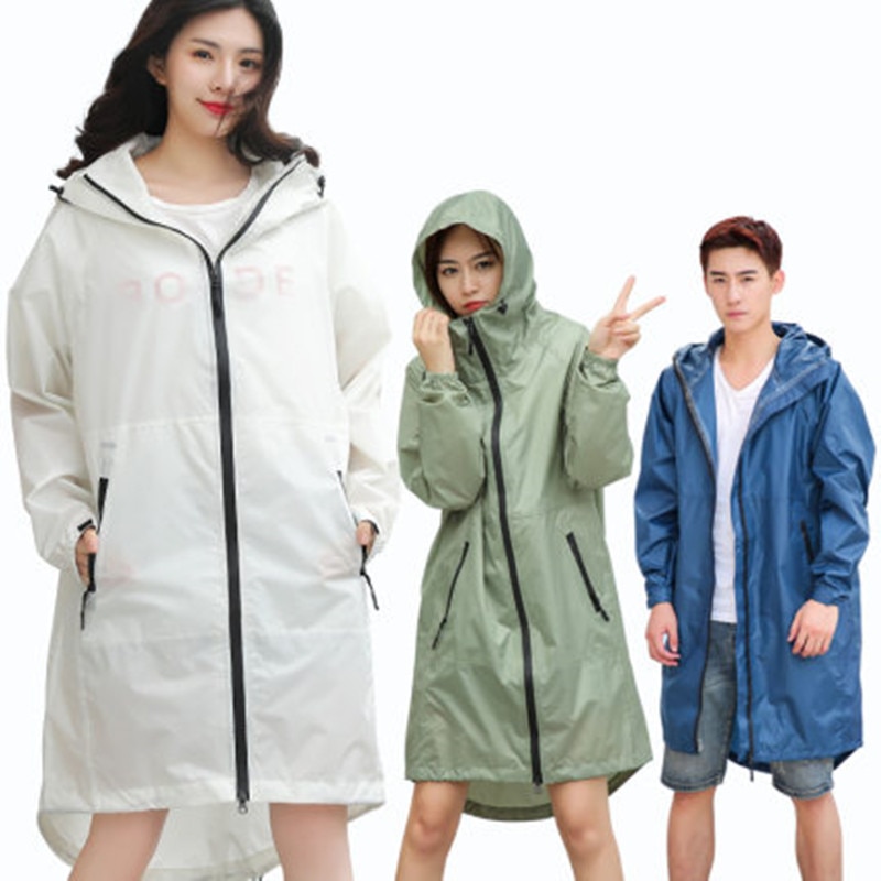 Lange Dünne Regenmantel Frauen Männer Wasserdichte kapuze Rucksack Regen Mantel Ponchos Jacken mantel Weibliche Chubasqueros Große Größe