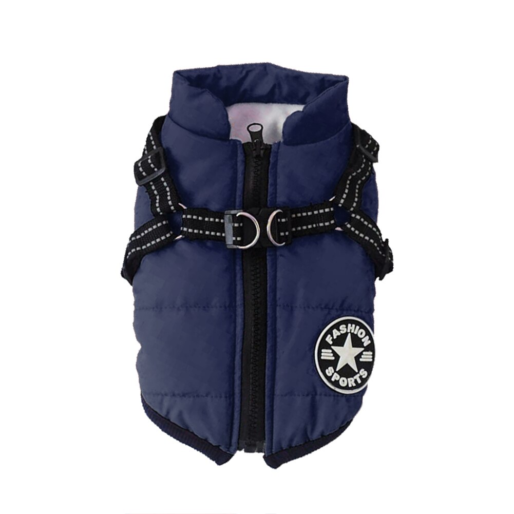 3Size Pet Dog Jacket With Harness Winter Warm Dog Clothes For Labrador Waterproof Big Dog Coat Chihuahua French Bulldog Outfits: 2C / XL
