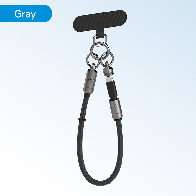 Hagibis USB4 Cable Portable Keychain Short C to C Cable Lanyard Type-C Cable 240W 80Gbps for Thunderbolt 4/5 iPhone 16 Pro SSD: Blue