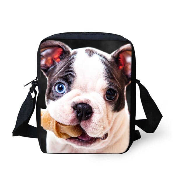 FORUDESIGNS-Bolsa de mensajero con de perro Pug para hombre y mujer, Mini bandolera de poliéster, informal, portátil, para niños y niñas: Z893E