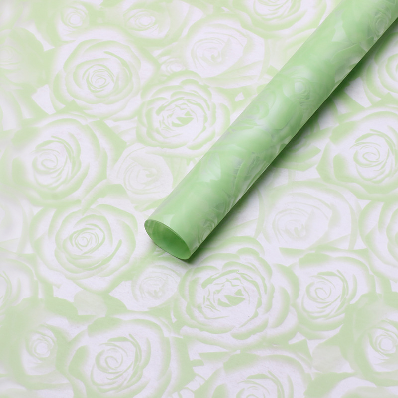 20 stuks bloem inpakpapier gouden rand roos Koreaanse stijl half transparant geschenkverpakking bloemist boeket inpakmateriaal: green