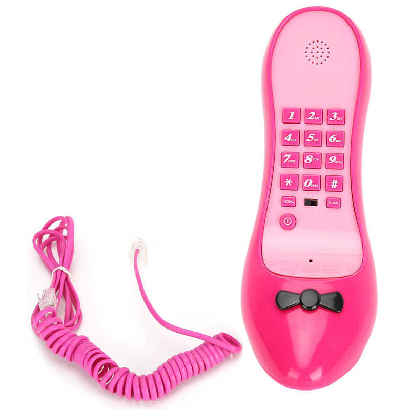 WX-3122 # Multi-Functionele Hoge Hakken Schoen Vorm Telefoon Desktop Snoer Vaste Telefoon Thuis Kantoor Decoratie: Rose Red