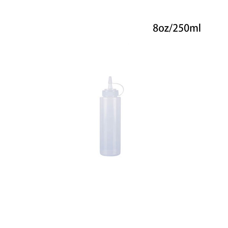 Plastic Naald Neus Salade Dressing Squeeze Fles Ketchup Duurzaam Mosterd Kruiderij Dispenser Flessen Keuken Accessoires: 8 oz (250ml)-White