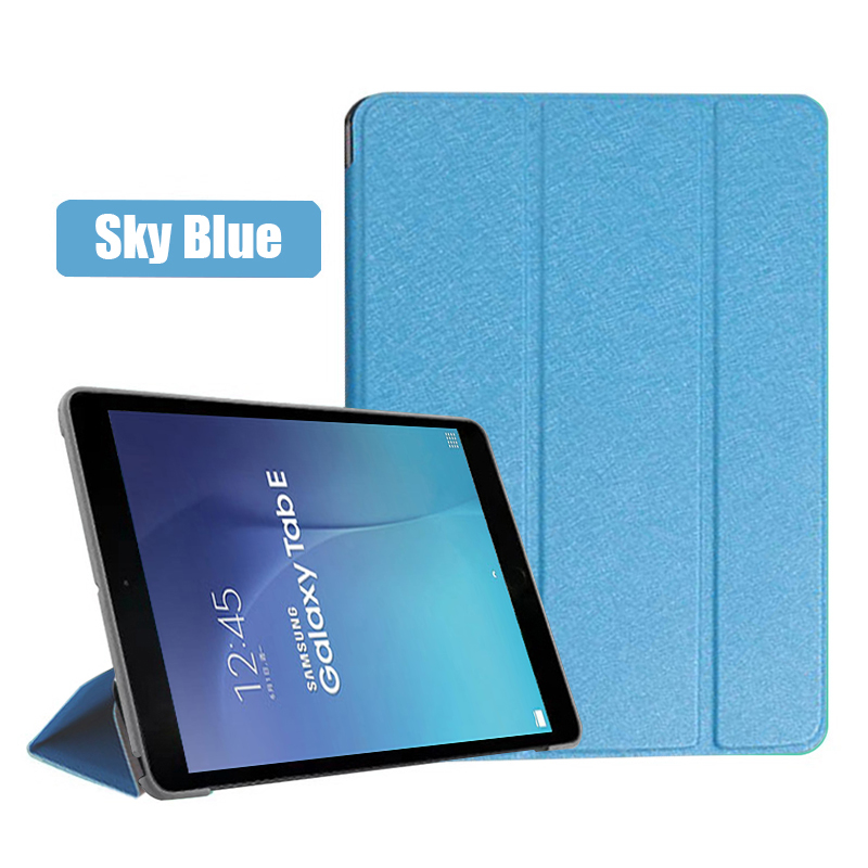 Case for Samsung Galaxy Tab E 9.6 T560 T561 SM-T560 SM-T561 Tablet Funda Slim Stand PU Leather Cover for Samsung Tab E 9.6 Case: Sky Blue