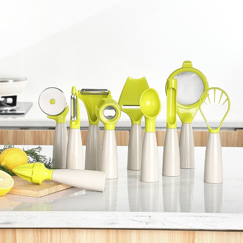 Kitchen Gadgets Set 9 Peeler Can Opener Lemon Pressing Avocado Knife Pizza Wheel Ice Cream Scoop Kitchen Fruit Baking Cook Tools