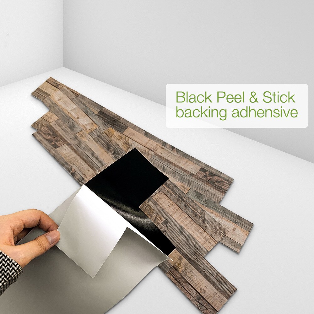 14Pcs/1㎡ Natural Wood Grain Kitchen Tile Stickers Bathroom Self-adhesive Wall Floor Decor Home DIY Tile Sticker