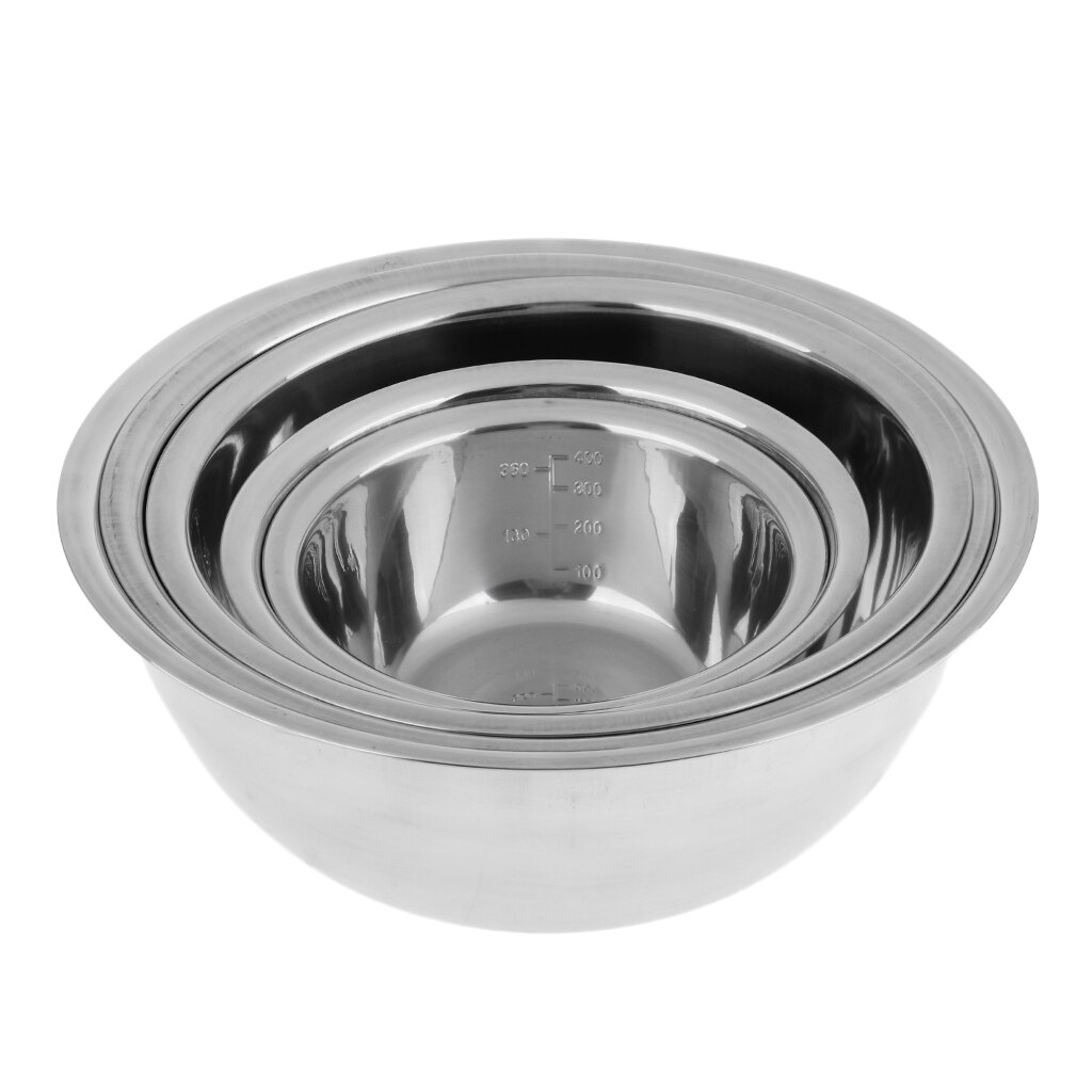 5 PCS Stackable Stainless Steel Bowl Set Camping BBQ Fishing