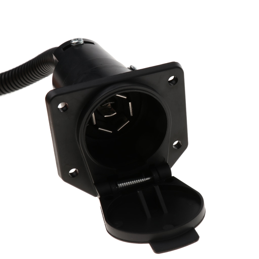 RV Taillight Harness Adapter Trailer Wiring Plug Tail Lamp Converter 4 Pin Flat to 7 Pin Blade Round