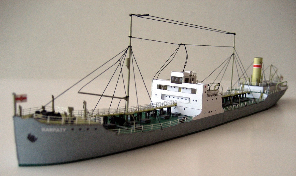 1:400 Scale Poland Tanker Karpaty Ship DIY Handcraft Paper Model Kit Handmade Toy Puzzles