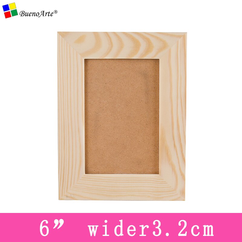 5PCS 6” solid wood photo frame wood base，diy mosaic base hand craft 6 inch: 6 inch winder 3.2cm