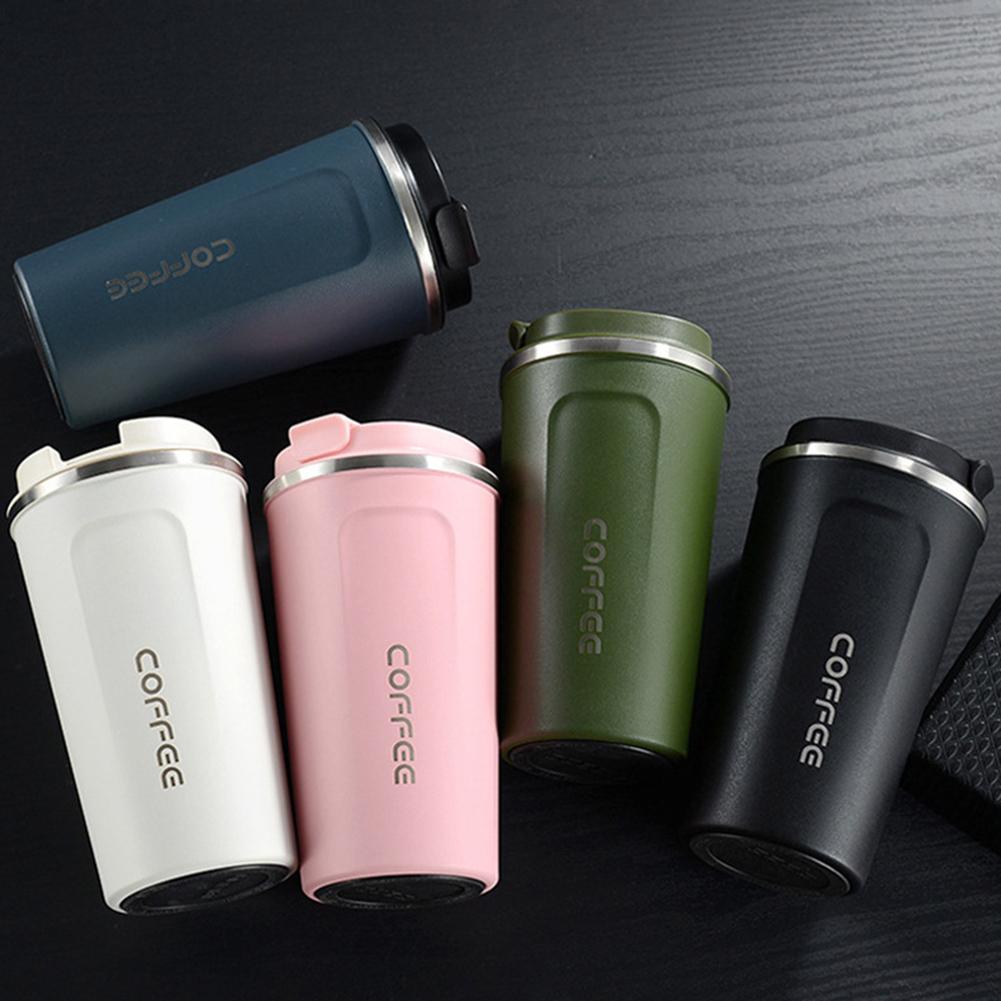 Termo de acero inoxidable para preservación del calor, taza de café al vacío, taza de leche, termos de vacío para el hogar y la Oficina, con tapa, 380/510ML