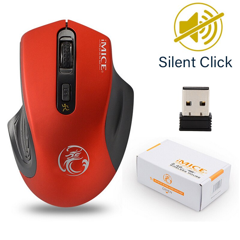 Wireless Mouse Silent Computer Mouse Wireless Ergonomic Mouse USB PC Mause Optical Mice Noiseless Button for PC Laptop Computer: 5
