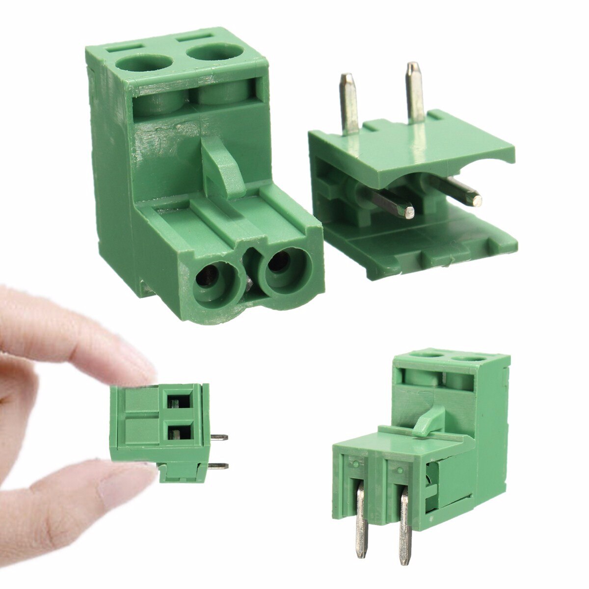 LEORY 2Pin Plug Connector in Screw PCB Dupont Cable Terminal Block Connector Right Angle 5.08mm Pitch