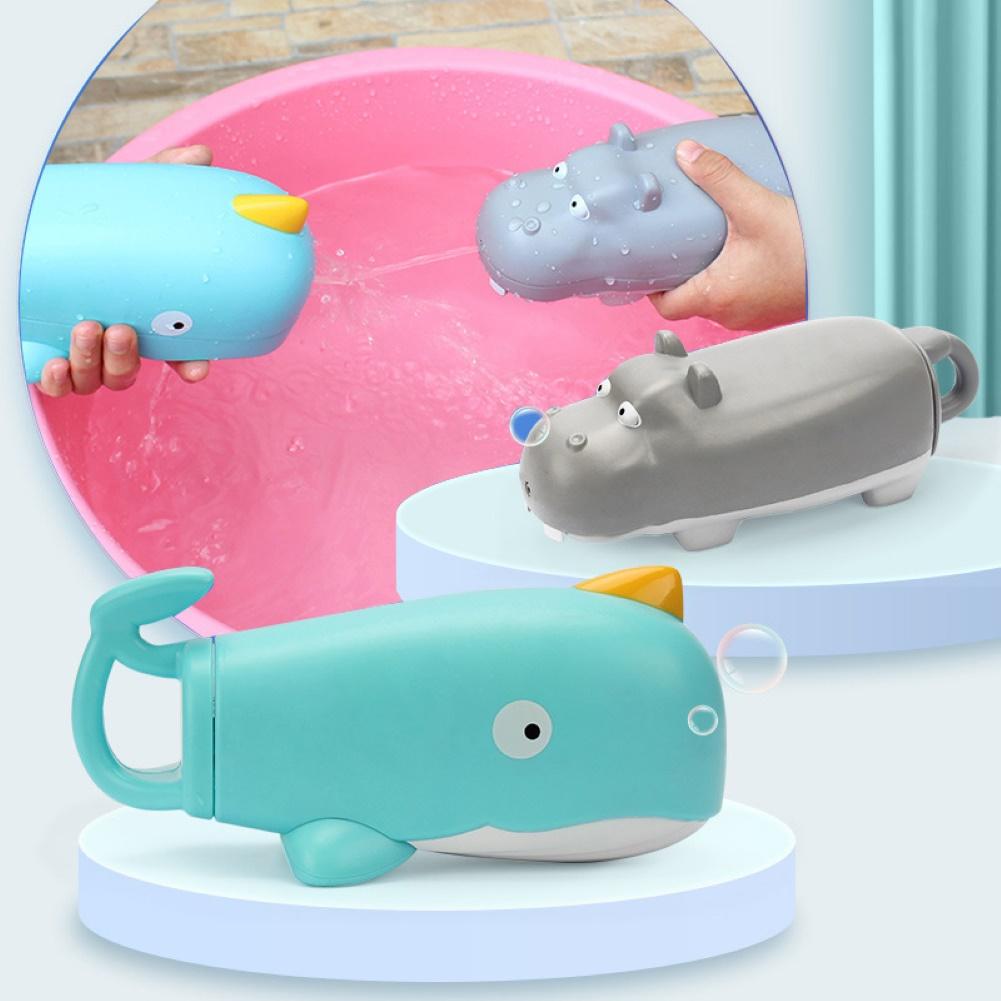 Kids Cute Whale Hippo Pull Out Water Shooters Summer Outdoor Pool Beach Play Toy Beach Playthings Bath Toys Random Color