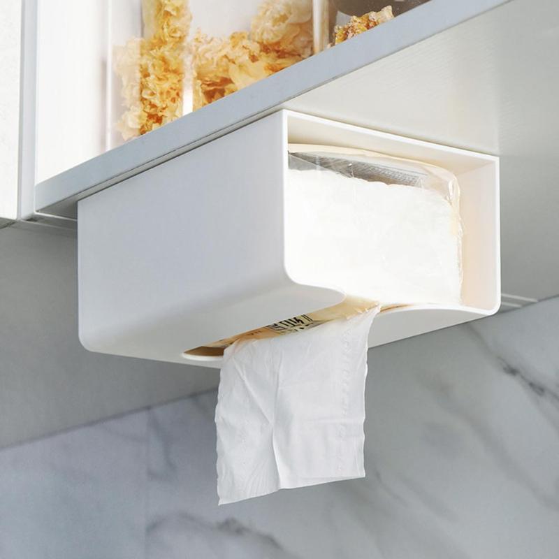 Kitchen Paper Storage Box Wall-mounted Tissue Box Paper Towel Holder Toilet Tissue Boxes Paper Storage