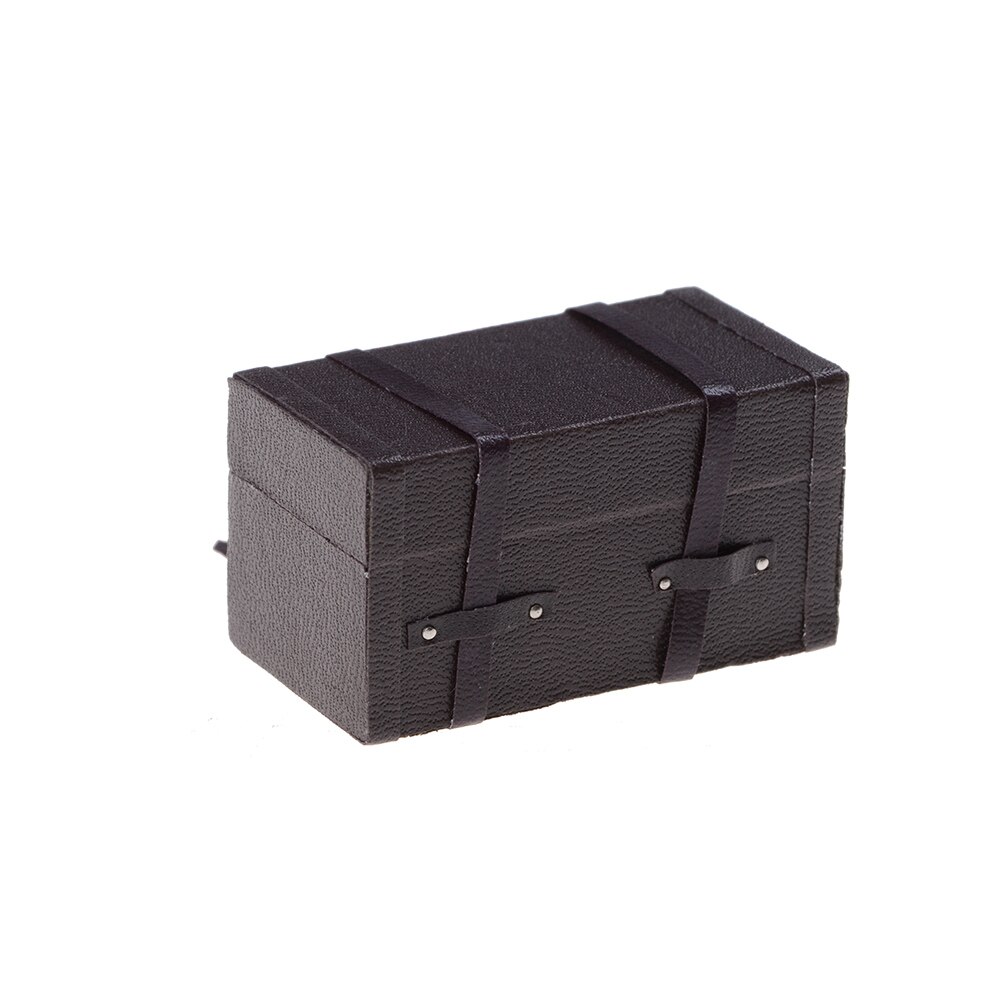 1 STÜCK Gepäck Braun Miniatur Tragen Jahrgang Leder Holz Koffer Gepäck klassisch Spielzeuge vorgeben abspielen Möbel Spielzeug Zubehör