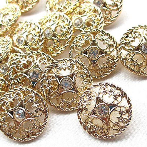 5 stk guld rhinestone krystal hul diameter  of 25mm guld knapper, tøj tilbehør, skjorte, pels knapper syning håndværk masser