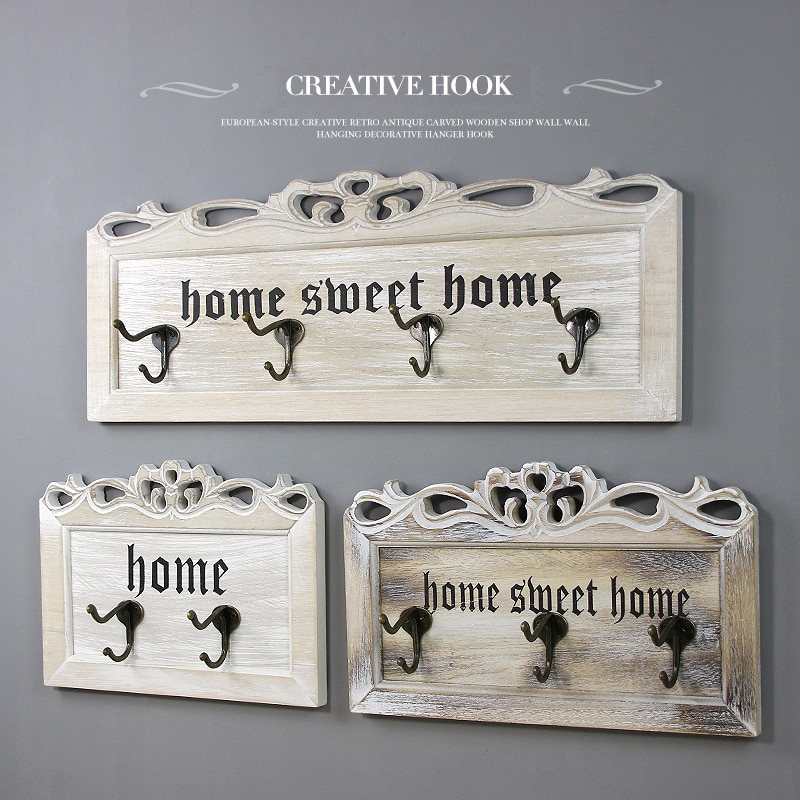 Wall Wooden Key Holder, Decorative Key organizer with Hooks,Coat Hooks, Custom Wedding Housewarming Anniversary