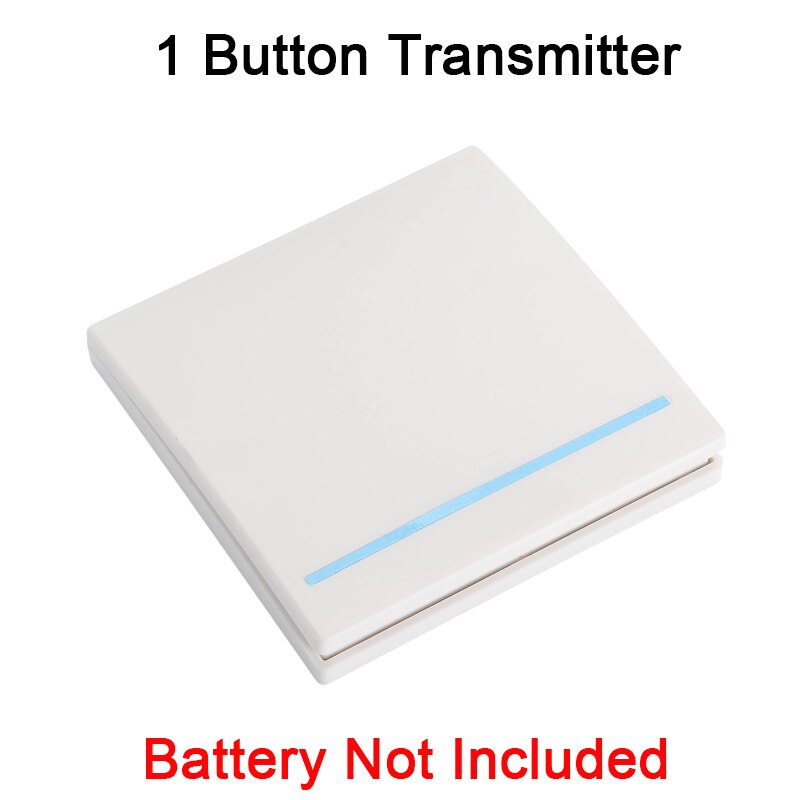 GERMA 433MHz Universal Wireless Remote Control 86 Wall Panel RF Transmitter Receiver 1 2 3 Button For Home Room Light Switch: 1 Button Transmitter