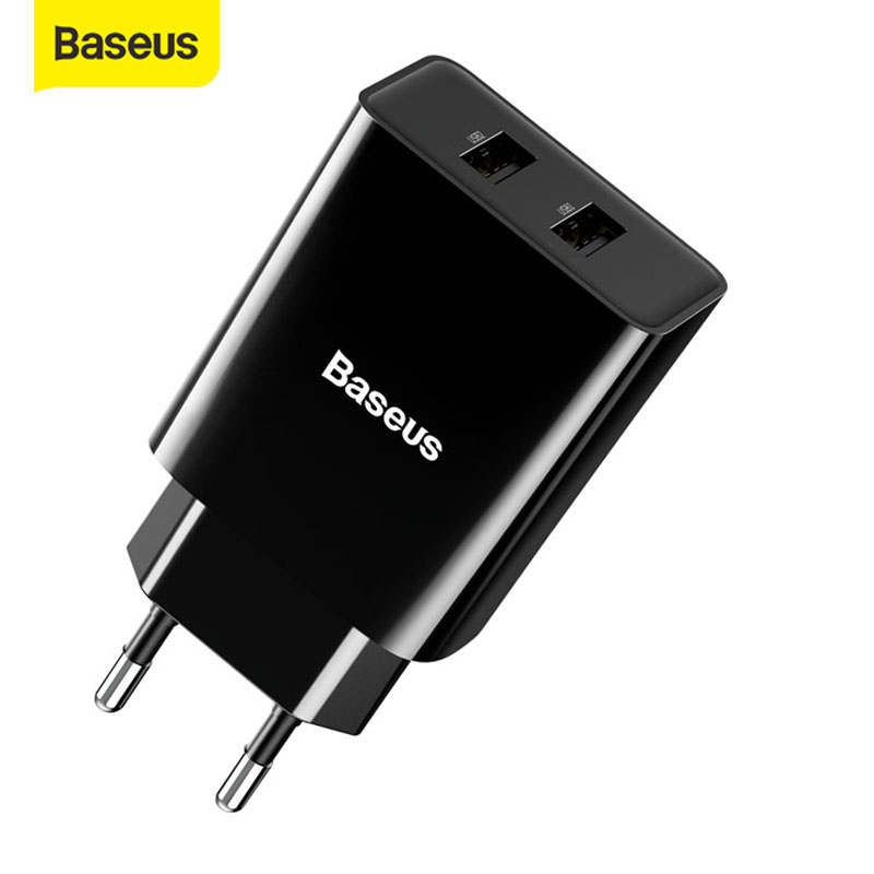 Baseus Dual Usb Charger Eu Plug Charger 2.1A Wall Charger Max Mobiele Telefoon Opladen Mini Adapter Travel Charger Voor Iphone