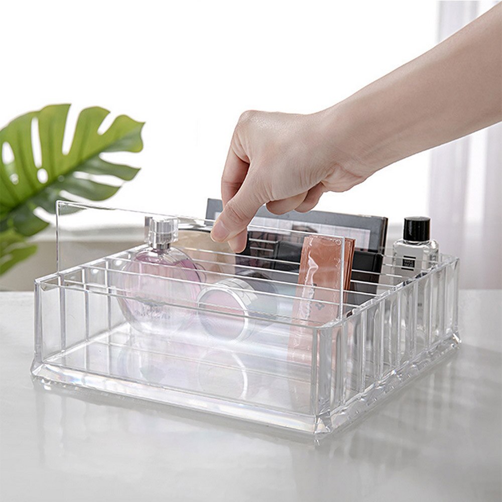 PS-caja de almacenamiento para cosméticos, caja de almacenamiento de crema CC, armario de tocador acrílico, estante de exhibición de polvo, organizador de maquillaje, soporte para cosméticos: B