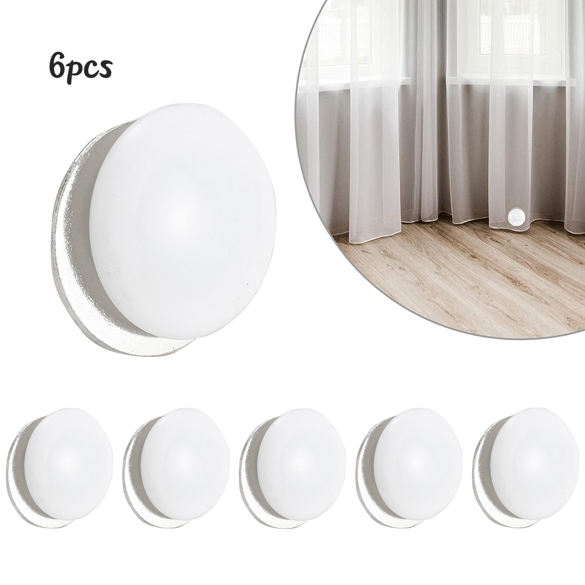 6 Stück magnetische Duschvorhanggewichte, mit Silikon überzogene, rostfreie Duschvorhang-Innengewichte, robuste Vorhanggewichte für den Außenbereich: WHITE