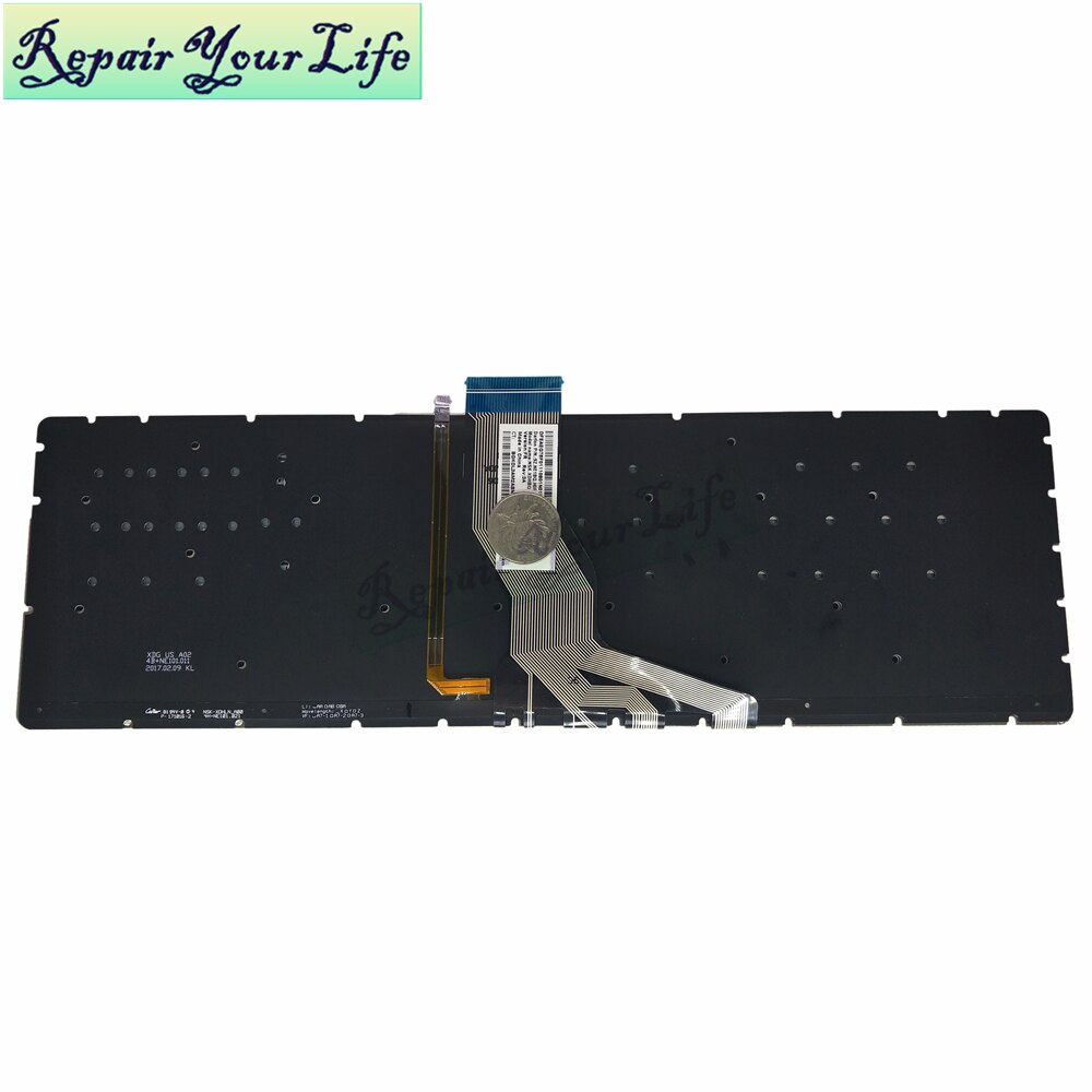 Azerty lys tastatur til hp envy  x360 15m 15-bp00 15-bp015 15-bs 15-bw 250 g6 fr fransk nsk.xdhbq sort kb grønne taster baggrundsbelysning