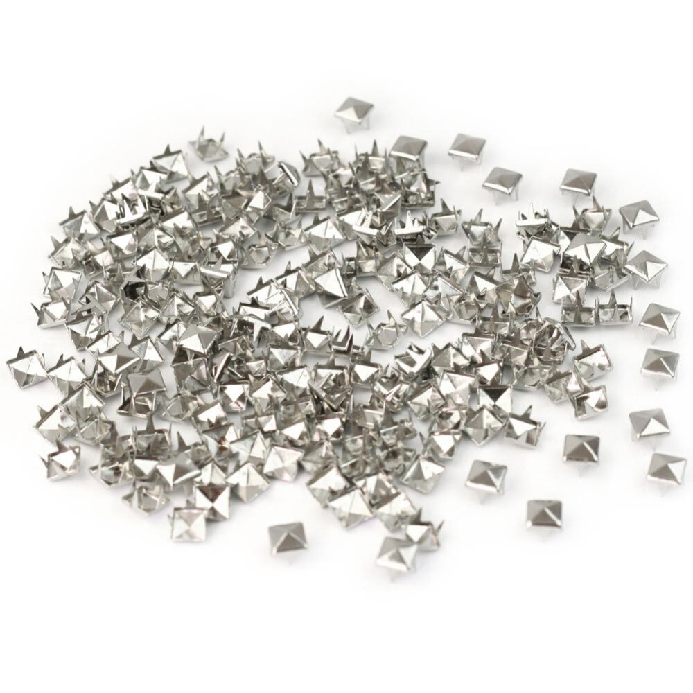 Clous en forme de pyramide de 7mm | Clous argentés, clous à Rivets, pointe pour Punk Rock, vêtements en cuir, sac à ceinture, décoration de chaussures 200 pièces/lot
