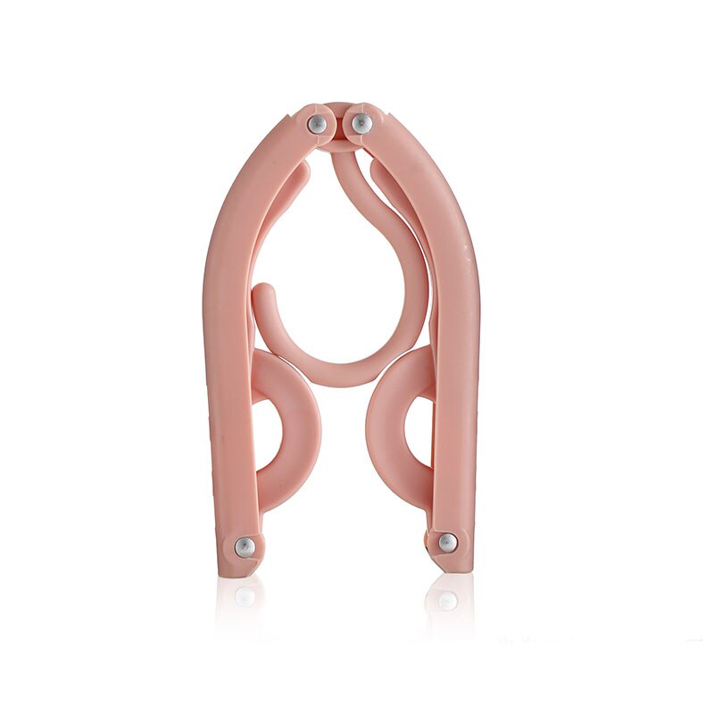 Cintre pliable de voyage multifonction | Support de séchage Portable en plastique, magique, couleur unie, permettant de gagner de l'espace, fournitures de voyage: light pink