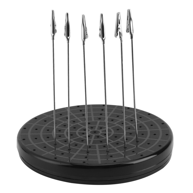 360-Rotating Spray Paint Stand Base with 6 Metal Alligator Clip Rods for Model Building Tool Set: Default Title