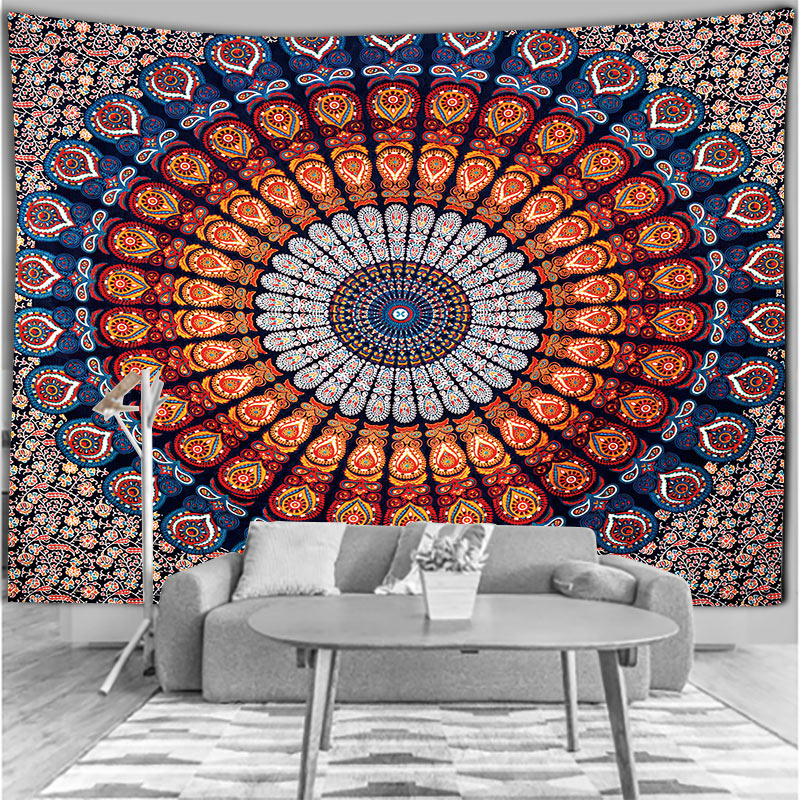 Mandala Tapestry Wall Art, Home House Hogar, Bedroom Masion Jardim Aesthetic Decor for 2023 Tapiz Y2k Arazzi Wall Hang: 172x205 cm / Abricot