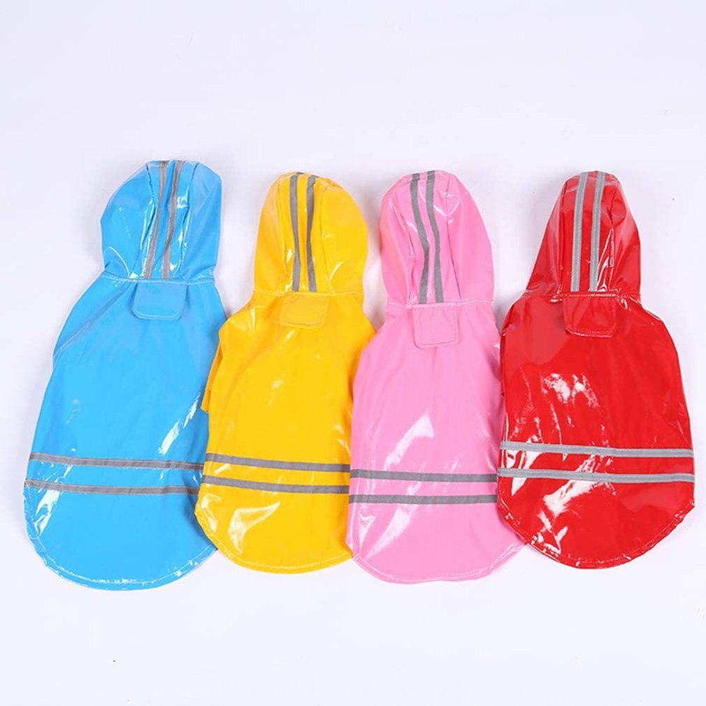 Pu Reflective Strip Pet Raincoat Outdoor Pet Rain Proof Dog Hooded Waterproof Coat Cat And Dog Clothing
