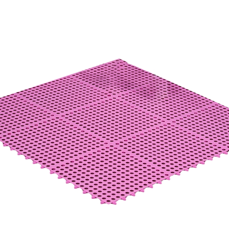 Square Shower Mat Non-Slip Bath Mats Anti-skid Bathroom Massage Mat Hollow Drain Holes Bathtub Carpet Kitchen Splicing Pads: Pink 1