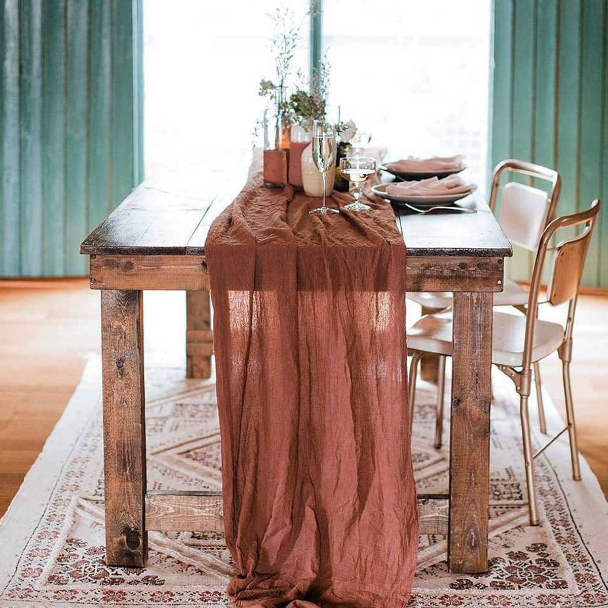 Camino de mesa de gasa semitransparente, tela de queso salvia, ajuste de mesa, comedor, de boda Vintage, banquetes de Navidad, Arcos, decoración de pasteles