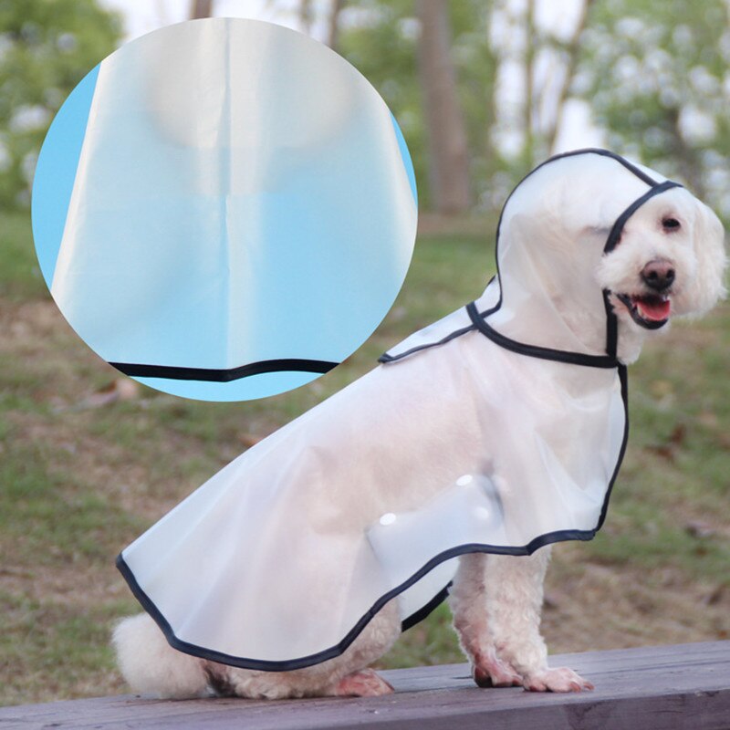 Waterproof Dog Raincoat With Hood Transparent Pet Puppy Cat Dog Rain Coat Cloak Costumes Out Clothes For Small Medium Large Dogs