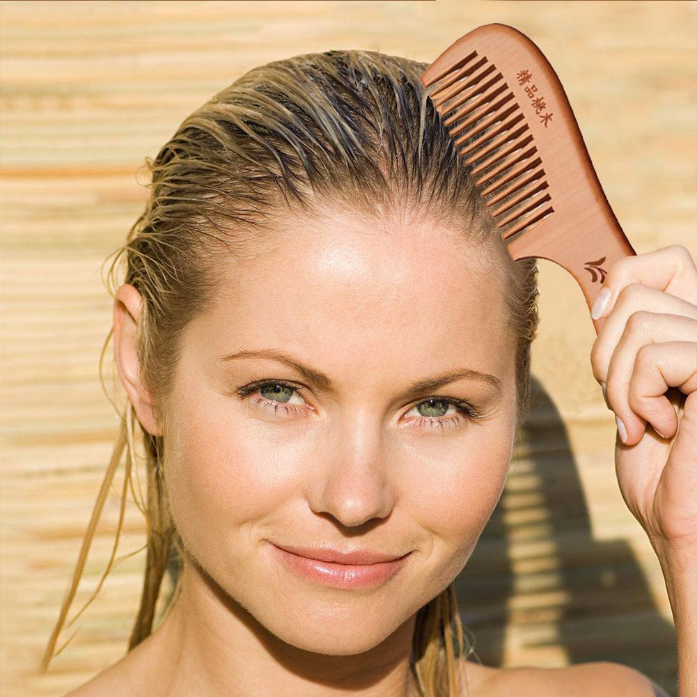 Houten Grove Kam Natuurlijke Sandelhout Handgemaakte Massage Schoonheid Haarverzorging Houten Salon Taille Geur Anti Statische