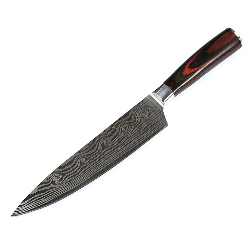 8 "tomme kokkeknive 7 cr 17 mov rustfrit stål santoku køkkenknive skarp knivkniv: Rød
