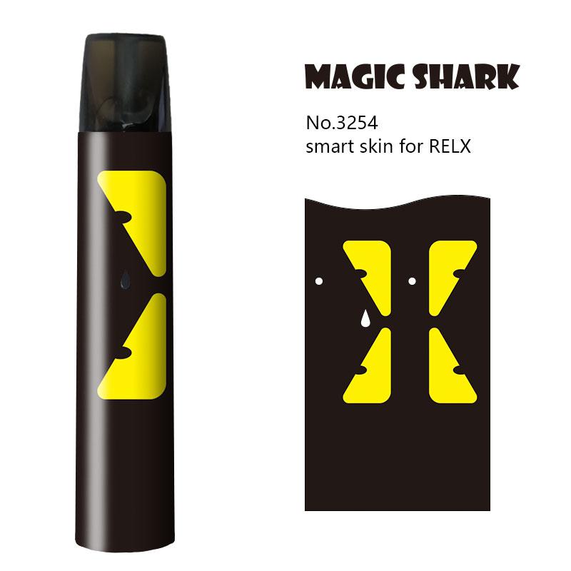 Magie Shark Dünne PVC Stereo Kühlen Chinesische Wörter Abdeckung Fall für Relx Aufkleber Film Wasserdichte Aufkleber für Relx Kit 3254-327: 3254