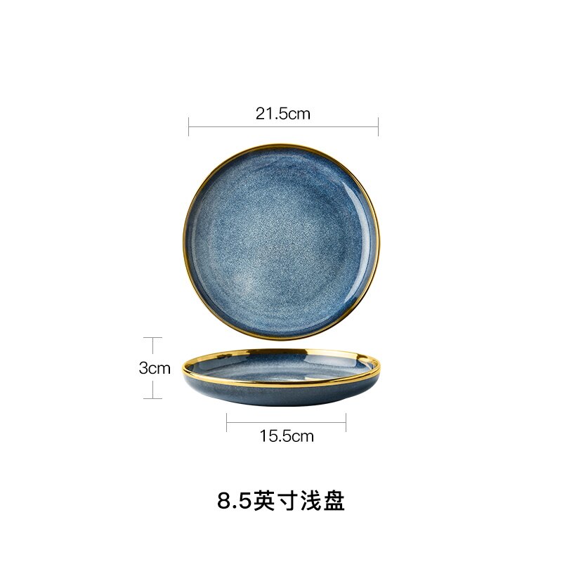 8-inch Nordic Style Geometric Series Ceramic Breakfast Plate Western Steak Flat Dish Plate Fruit Plate Decoration Hanging Plate