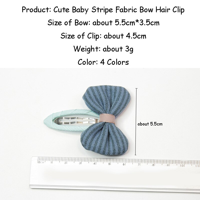 1Piece and 4Pcs/Set Girls Cute Baby Kids Striped Fabric Bow Hairpins Children Lovely Hair Clip Barrettes Headband Hair Accessory