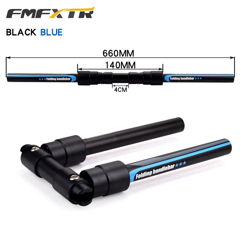 FMFXTR Foldable Aluminium Bicycle Handlebar Kick Scooter Handle Bar 25.4/31.8mm Road MTB Folding Bike Accessories Handlebars: blue 660mm