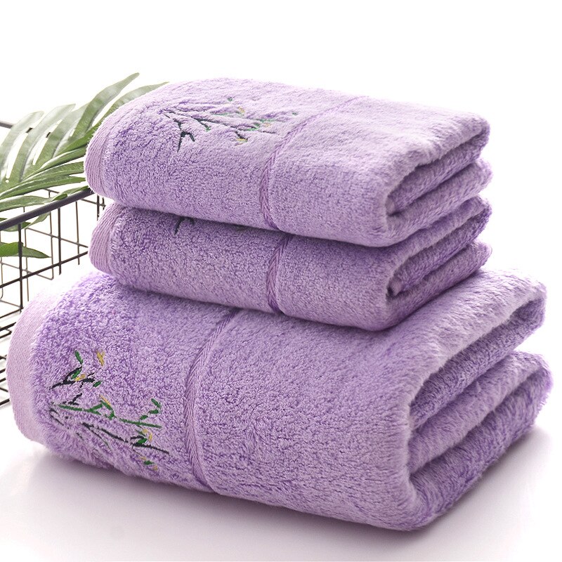 Juego de toalla de baño de fibra de bambú para hombre y mujer, toalla de playa universal bordada, suave, cómoda y gruesa, Original