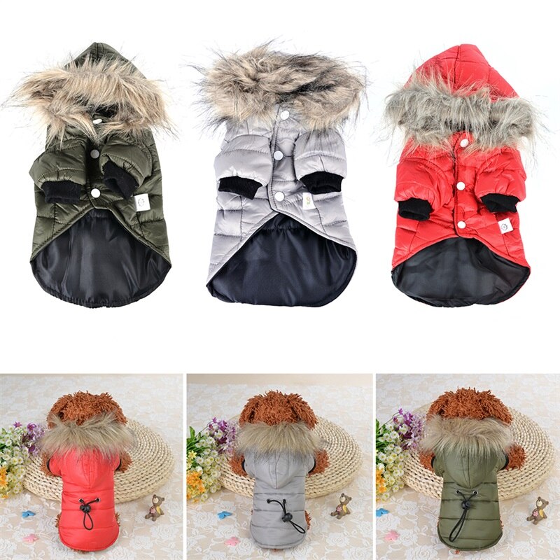 Vinter varma hundkläder mjuk bomull fyrbent huva kappa mops tröja tröja kappa husdjur kappa