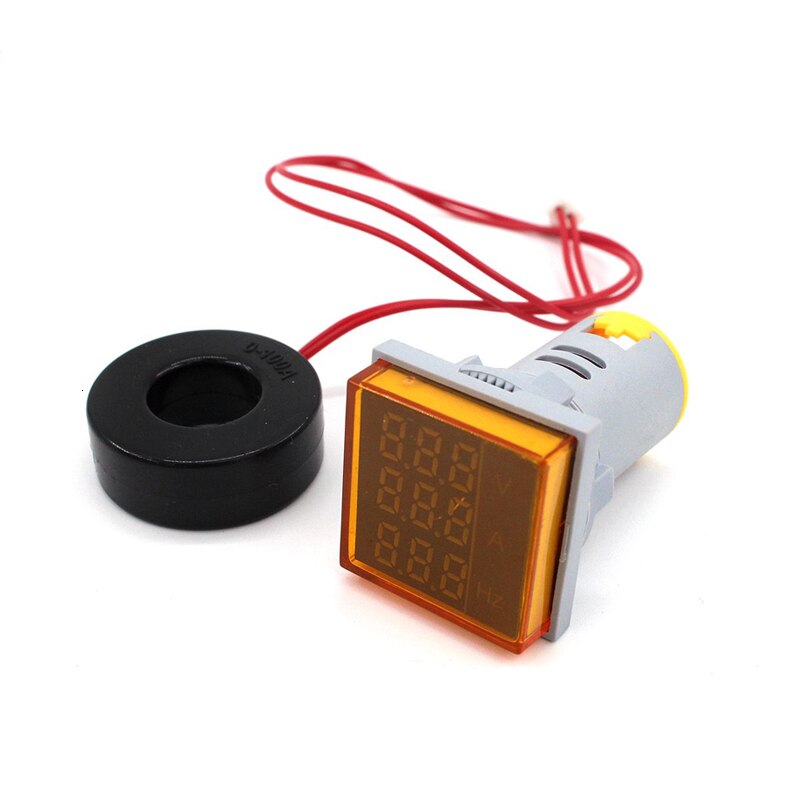 Ac digital led display ampere voltmeter amperemeter hertz spændingsstrøm frekvensmåler advarselsindikator signal tester: Orange