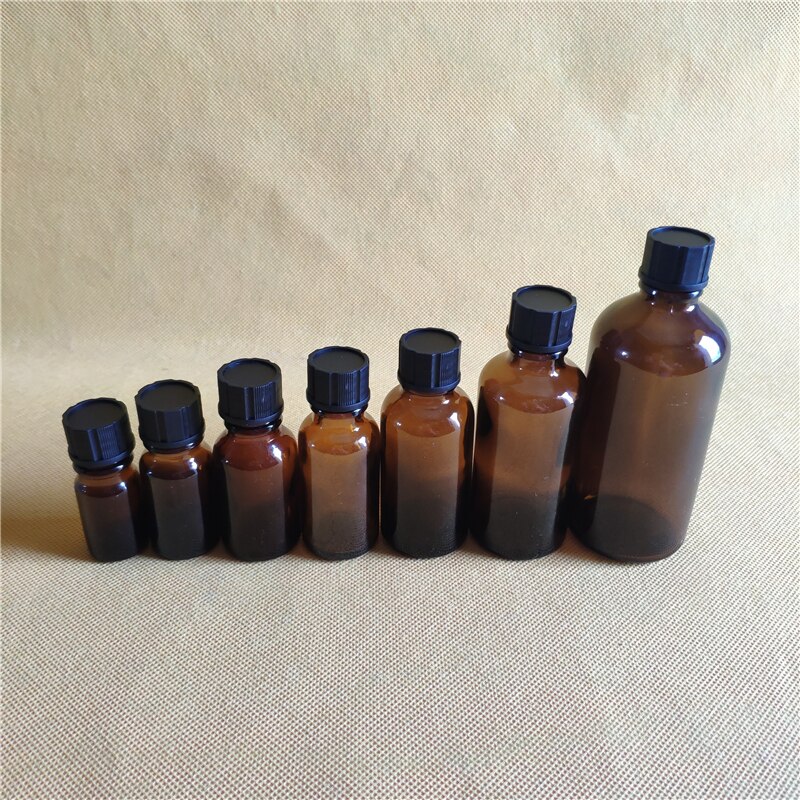 5pcs 20ml Amber Dropper Doseren Flessen DIN 18mm Bruin etherische olie fles cosmetische glazen flacon