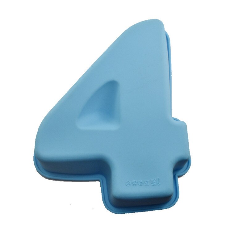 100% Food Grade Large NON-stick Silicone Number 4 Cake Mold Pan DIY Baking Tin Birthday Anniversary 4th Cake Mould
