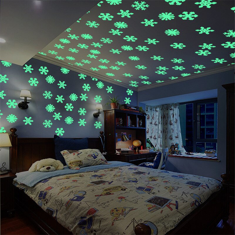 100PC kinderkamer fluorescent glow in the dark sterren glow Muurstickers sterren bright glow heldere kleur sticker g333