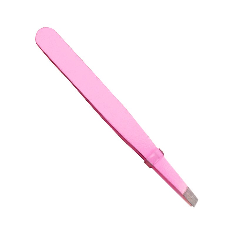 Sort/pink øjenbryn pincet øjenbryn skønhed skrå aftrækker rustfrit stål øjenbryn klips hårfjerning makeup værktøjer: Lyserød